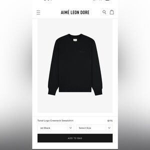 Aimé Leon Dore Tonal Logo Black Sweatshirt